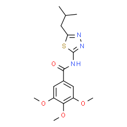 ChemSpider 2D Image | N-(5-Isobutyl-1,3,4-thiadiazol-2-yl)-3,4,5-trimethoxybenzamide | C16H21N3O4S