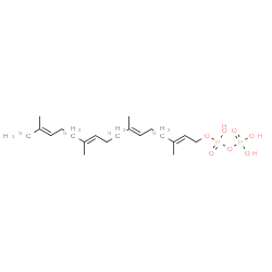 ChemSpider 2D Image | (2E,6E,10E)-3,7,11,15-Tetramethyl(4,8,12,16-~13~C_4_)-2,6,10,14-hexadecatetraen-1-yl trihydrogen diphosphate | C1613C4H36O7P2