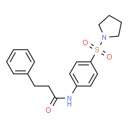 ChemSpider 2D Image | 3-Phenyl-N-[4-(1-pyrrolidinylsulfonyl)phenyl]propanamide | C19H22N2O3S