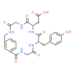 ChemSpider 2D Image | [(8S,11S)-11-(4-Hydroxybenzyl)-4,7,10,13,16-pentaoxo-3,6,9,12,15-pentaazabicyclo[15.3.1]henicosa-1(21),17,19-trien-8-yl]acetic acid | C25H27N5O8