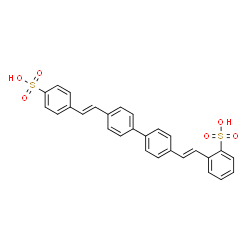 ChemSpider 2D Image | 2-[(E)-2-{4'-[(E)-2-(4-Sulfophenyl)vinyl]-4-biphenylyl}vinyl]benzenesulfonic acid | C28H22O6S2