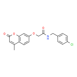 ChemSpider 2D Image | N-(4-Chlorobenzyl)-2-[(4-methyl-2-oxo-2H-chromen-7-yl)oxy]acetamide | C19H16ClNO4