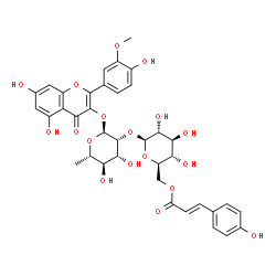 ChemSpider 2D Image | isorhamnetin 3-O-alpha-L-[6''''-p-coumaroyl-beta-D-glucopyranosyl-(1->2)-rhamnopyranoside] | C37H38O18