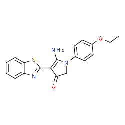 ChemSpider 2D Image | 5-Amino-4-benzothiazol-2-yl-1-(4-ethoxy-phenyl)-1,2-dihydro-pyrrol-3-one | C19H17N3O2S