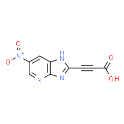 ChemSpider 2D Image | 3-(6-Nitro-1H-imidazo[4,5-b]pyridin-2-yl)-2-propynoic acid | C9H4N4O4