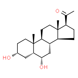 ChemSpider 2D Image | 3alpha,6alpha-Dihydroxy-5beta-pregnan-20-one | C21H34O3
