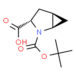 ChemSpider 2D Image | (1R,3S,5R)-2-[(tert-butoxy)carbonyl]-2-azabicyclo[3.1.0]hexane-3-carboxylic acid | C11H17NO4