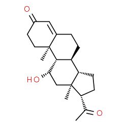ChemSpider 2D Image | 11.beta.-Hydroxyprogesterone | C21H30O3