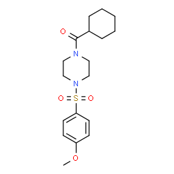 ChemSpider 2D Image | Cyclohexyl{4-[(4-methoxyphenyl)sulfonyl]-1-piperazinyl}methanone | C18H26N2O4S
