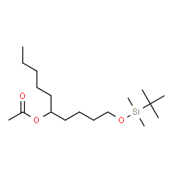 ChemSpider 2D Image | 1-{[Dimethyl(2-methyl-2-propanyl)silyl]oxy}-5-decanyl acetate | C18H38O3Si