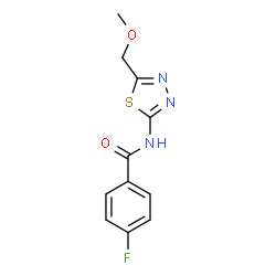 ChemSpider 2D Image | 4-Fluoro-N-[5-(methoxymethyl)-1,3,4-thiadiazol-2-yl]benzamide | C11H10FN3O2S