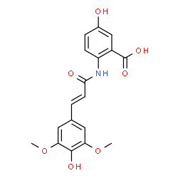 ChemSpider 2D Image | 5-Hydroxy-2-{[(2E)-3-(4-hydroxy-3,5-dimethoxyphenyl)-2-propenoyl]amino}benzoic acid | C18H17NO7