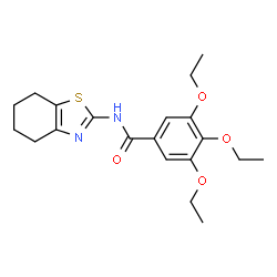 ChemSpider 2D Image | 3,4,5-Triethoxy-N-(4,5,6,7-tetrahydro-1,3-benzothiazol-2-yl)benzamide | C20H26N2O4S