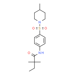 ChemSpider 2D Image | 2,2-Dimethyl-N-{4-[(4-methyl-1-piperidinyl)sulfonyl]phenyl}butanamide | C18H28N2O3S