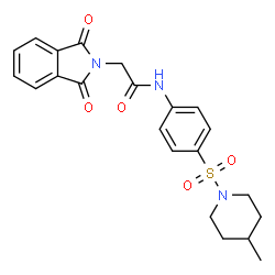 ChemSpider 2D Image | 2-(1,3-Dioxo-1,3-dihydro-2H-isoindol-2-yl)-N-{4-[(4-methyl-1-piperidinyl)sulfonyl]phenyl}acetamide | C22H23N3O5S