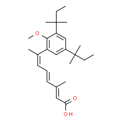 ChemSpider 2D Image | (2E,4E,6Z)-7-[2-Methoxy-3,5-bis(2-methyl-2-butanyl)phenyl]-3-methyl-2,4,6-octatrienoic acid | C26H38O3