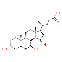 ChemSpider 2D Image | (3alpha,5beta,7beta,15beta)-3,7,15-Trihydroxycholan-24-oic acid | C24H40O5