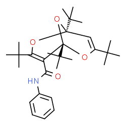 ChemSpider 2D Image | (1R,5S)-1,3,5,7-Tetrakis(2-methyl-2-propanyl)-N-phenyl-2,6,9-trioxabicyclo[3.3.1]nona-3,7-diene-4-carboxamide | C29H43NO4
