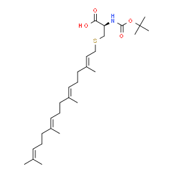 ChemSpider 2D Image | N-{[(2-Methyl-2-propanyl)oxy]carbonyl}-S-[(2E,6E,10E)-3,7,11,15-tetramethyl-2,6,10,14-hexadecatetraen-1-yl]-L-cysteine | C28H47NO4S