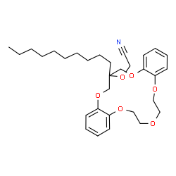 ChemSpider 2D Image | [(18-Decyl-6,7,9,10,18,19-hexahydro-17H-dibenzo[b,k][1,4,7,10,13]pentaoxacyclohexadecin-18-yl)oxy]acetonitrile | C31H43NO6
