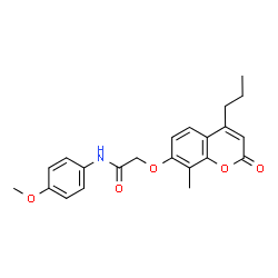 ChemSpider 2D Image | N-(4-Methoxyphenyl)-2-[(8-methyl-2-oxo-4-propyl-2H-chromen-7-yl)oxy]acetamide | C22H23NO5