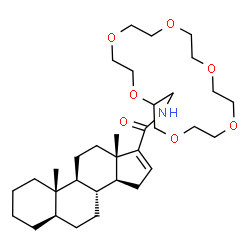 ChemSpider 2D Image | (5alpha)-N-(1,4,7,10,13,16-Hexaoxacyclooctadecan-2-ylmethyl)androst-16-ene-17-carboxamide | C33H55NO7