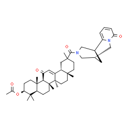 ChemSpider 2D Image | (3beta)-11,29-Dioxo-29-[(1S,9R)-6-oxo-7,11-diazatricyclo[7.3.1.0~2,7~]trideca-2,4-dien-11-yl]olean-12-en-3-yl acetate | C43H60N2O5