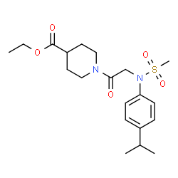 ChemSpider 2D Image | Ethyl 1-[N-(4-isopropylphenyl)-N-(methylsulfonyl)glycyl]-4-piperidinecarboxylate | C20H30N2O5S