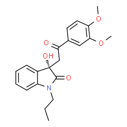 ChemSpider 2D Image | (3S)-3-[2-(3,4-Dimethoxyphenyl)-2-oxoethyl]-3-hydroxy-1-propyl-1,3-dihydro-2H-indol-2-one | C21H23NO5