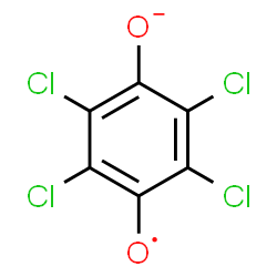 ChemSpider 2D Image | (2,3,5,6-Tetrachloro-4-oxidophenyl)oxidanyl | C6Cl4O2
