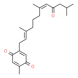 ChemSpider 2D Image | 2-Methyl-5-[(2E,7Z)-3,7,11-trimethyl-9-oxo-2,7-dodecadien-1-yl]-1,4-benzoquinone | C22H30O3