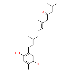 ChemSpider 2D Image | (6E,10E)-12-(2,5-Dihydroxy-4-methylphenyl)-2,6,10-trimethyl-6,10-dodecadien-4-one | C22H32O3