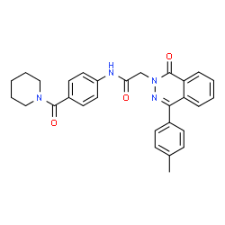 ChemSpider 2D Image | 2-[4-(4-Methylphenyl)-1-oxo-2(1H)-phthalazinyl]-N-[4-(1-piperidinylcarbonyl)phenyl]acetamide | C29H28N4O3