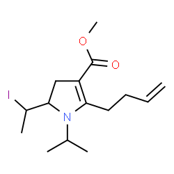 ChemSpider 2D Image | Methyl 2-(3-buten-1-yl)-5-(1-iodoethyl)-1-isopropyl-4,5-dihydro-1H-pyrrole-3-carboxylate | C15H24INO2