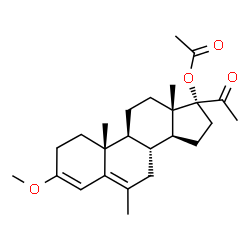 ChemSpider 2D Image | 3-Methoxy-6-methyl-20-oxopregna-3,5-dien-17-yl acetate | C25H36O4
