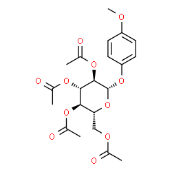 ChemSpider 2D Image | 4-Methoxyphenyl 2,3,4,6-tetra-O-acetyl-beta-D-glucopyranoside | C21H26O11