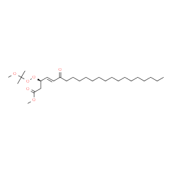 ChemSpider 2D Image | Methyl (3R,4E)-3-[(2-methoxy-2-propanyl)peroxy]-6-oxo-4-docosenoate | C27H50O6