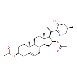 ChemSpider 2D Image | (3beta,16beta,20S)-20-[(5R)-5-Methyl-3-oxo-3,4,5,6-tetrahydro-2-pyridinyl]pregn-5-ene-3,16-diyl diacetate | C31H45NO5