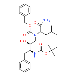 ChemSpider 2D Image | N~2~-[(Benzyloxy)carbonyl]-N~2~-[(2S,3S)-2-hydroxy-3-({[(2-methyl-2-propanyl)oxy]carbonyl}amino)-4-phenylbutyl]-L-leucinamide | C29H41N3O6
