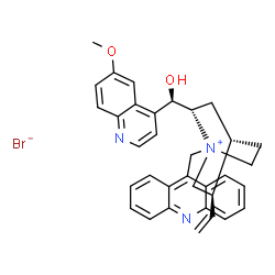 ChemSpider 2D Image | (8alpha,9R)-1-(9-Acridinylmethyl)-9-hydroxy-6'-methoxycinchonan-1-ium bromide | C34H34BrN3O2