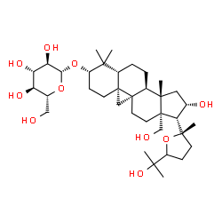 ChemSpider 2D Image | (3beta,9beta,16beta)-16,18,25-Trihydroxy-20,24-epoxy-9,19-cyclolanostan-3-yl beta-D-glucopyranoside | C36H60O10