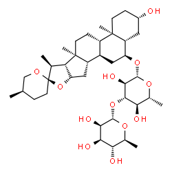 ChemSpider 2D Image | (3beta,5alpha,6alpha,25R)-3-Hydroxyspirostan-6-yl 6-deoxy-3-O-(6-deoxy-alpha-L-mannopyranosyl)-beta-D-glucopyranoside | C39H64O12
