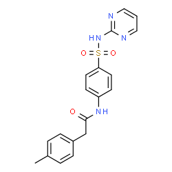 ChemSpider 2D Image | 2-(4-Methylphenyl)-N-[4-(2-pyrimidinylsulfamoyl)phenyl]acetamide | C19H18N4O3S