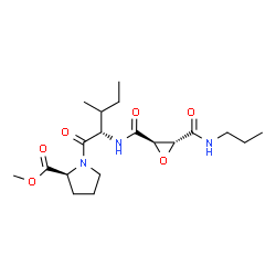 ChemSpider 2D Image | Methyl N-{[(2R,3R)-3-(propylcarbamoyl)-2-oxiranyl]carbonyl}-L-isoleucyl-L-prolinate | C19H31N3O6