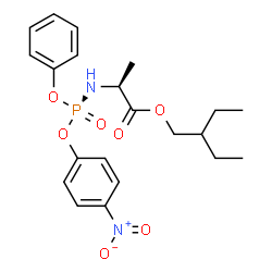 ChemSpider 2D Image | 2-Ethylbutyl N-[(S)-(4-nitrophenoxy)(phenoxy)phosphoryl]-L-alaninate | C21H27N2O7P
