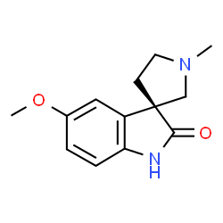 ChemSpider 2D Image | (3R)-5-Methoxy-1'-methylspiro[indole-3,3'-pyrrolidin]-2(1H)-one | C13H16N2O2