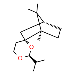 ChemSpider 2D Image | (1R,2S,2'S,4R)-2'-Isopropyl-1,7,7-trimethylspiro[bicyclo[2.2.1]heptane-2,4'-[1,3]dioxane] | C16H28O2