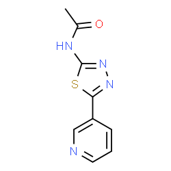 ChemSpider 2D Image | N-[5-(3-Pyridinyl)-1,3,4-thiadiazol-2-yl]acetamide | C9H8N4OS