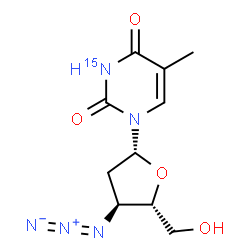 ChemSpider 2D Image | 3'-Azido-3'-deoxy(N~2~-~15~N)thymidine | C10H13N415NO4