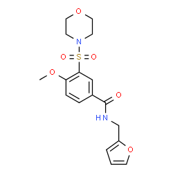 ChemSpider 2D Image | N-(2-Furylmethyl)-4-methoxy-3-(4-morpholinylsulfonyl)benzamide | C17H20N2O6S